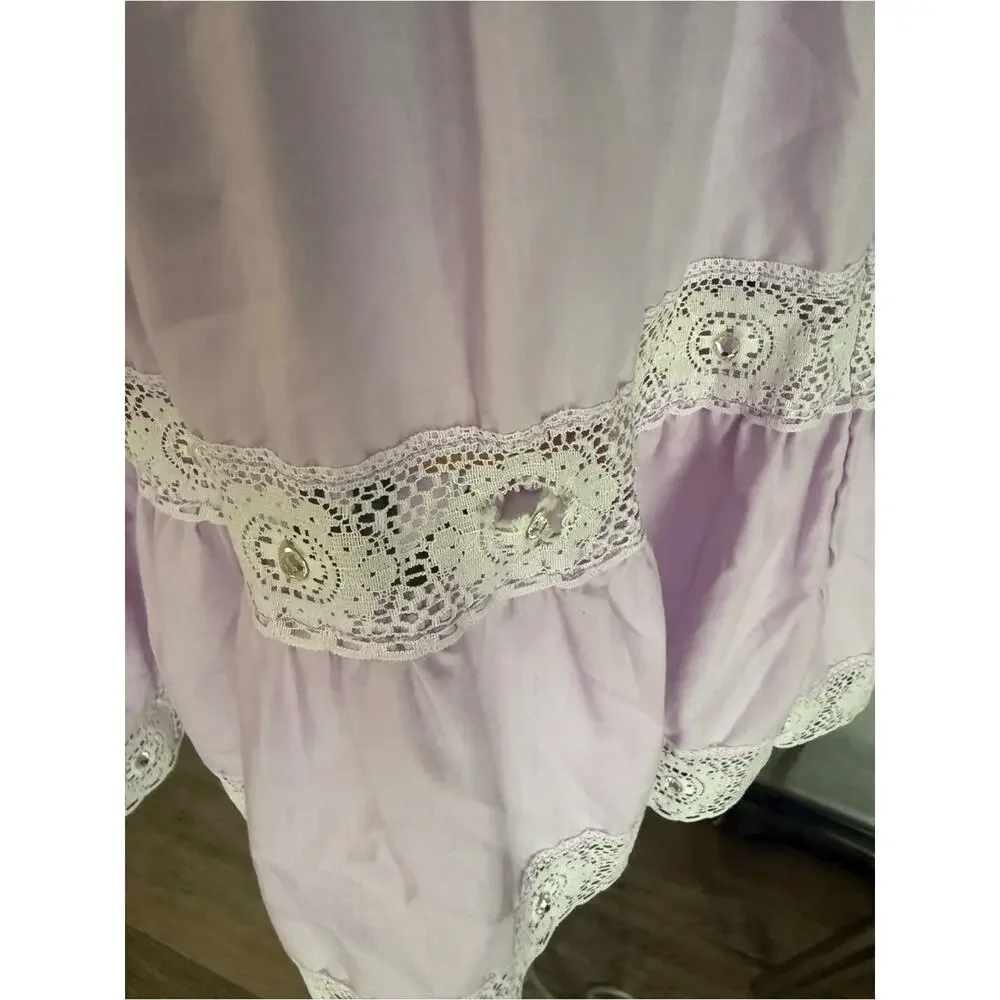Vintage Square Up Fashions Prairie Skirt Set USA Cottagecore Western Lace Size L
